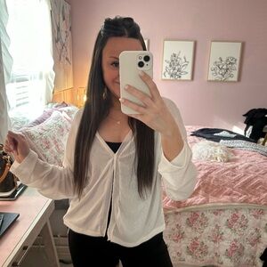 Chic White Button Down Women's Shirt